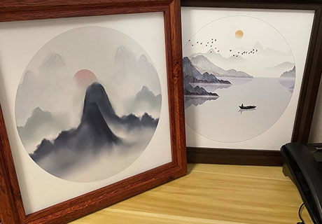 img of ALUMINUM ALLOY MATERIAL PICTURE FRAME WITH WOOD COLOR COATED