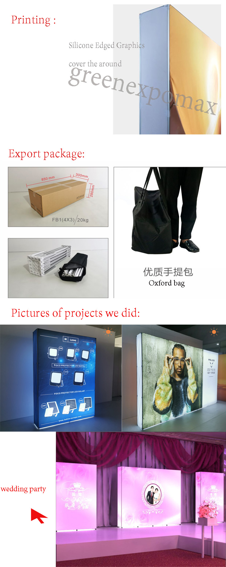 Folded pop up portable light box Application